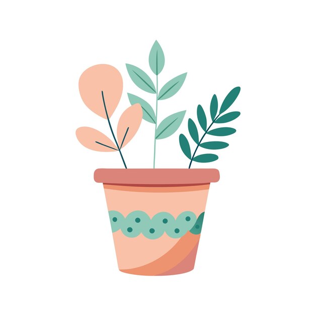 Ilustración vectorial de las plantas de interior en maceta