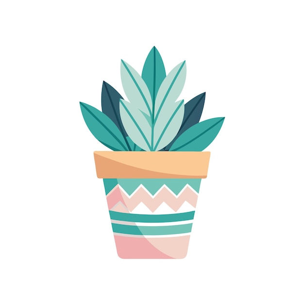 Ilustración vectorial de las plantas de interior en maceta