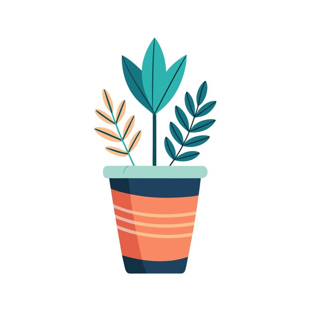 Ilustración vectorial de las plantas de interior en maceta