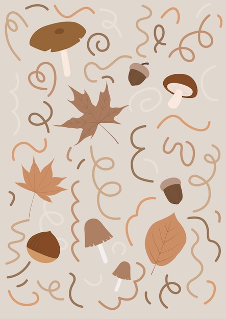 Vector ilustración vectorial de las plantas de otoño