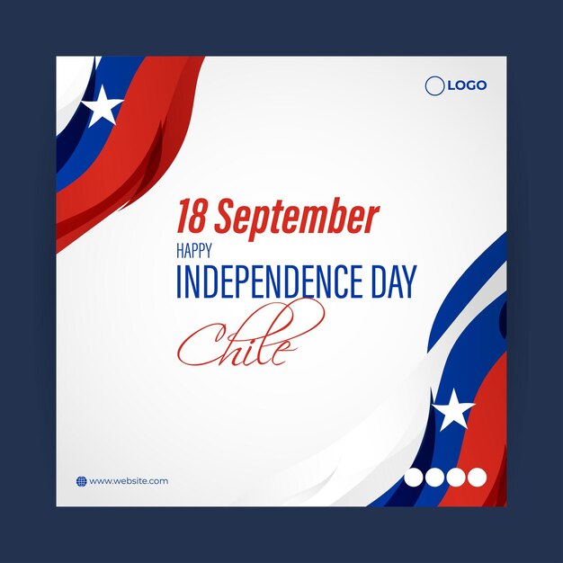 Ilustración vectorial de la plantilla de alimentación de historias de redes sociales del Día de la Independencia de Chile