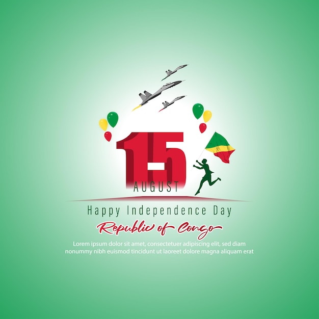 Ilustración vectorial de la plantilla de alimentación de historias de redes sociales del día de la independencia de la república del congo