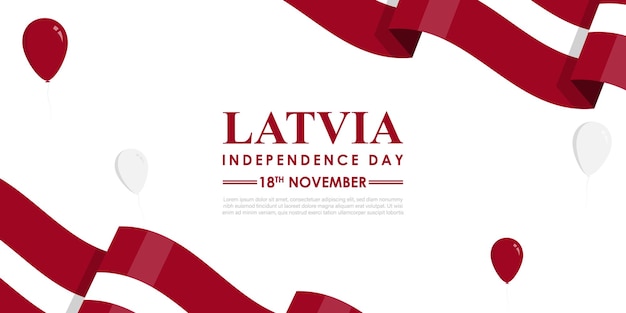 Ilustración vectorial de la plantilla de alimentación de redes sociales del Día de la Independencia de Letonia