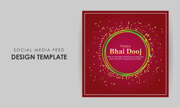 Vector ilustración vectorial de la plantilla de alimentación de las redes sociales de happy bhai dooj