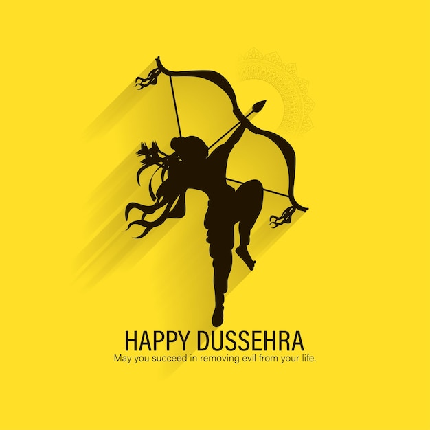 Ilustración vectorial de la plantilla de alimentación de las redes sociales de Happy Dussehra