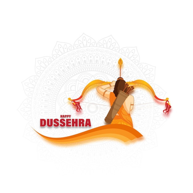 Ilustración vectorial de la plantilla de alimentación de las redes sociales de Happy Dussehra
