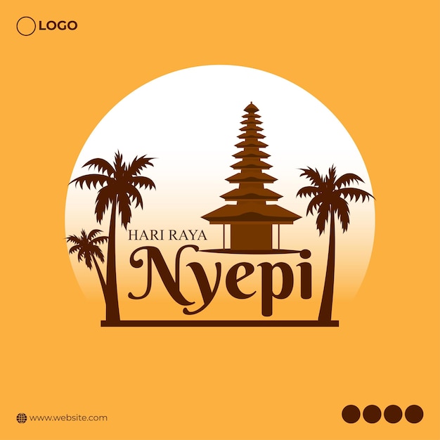 Ilustración vectorial de la plantilla de alimentación de las redes sociales de Happy Nyepi Day