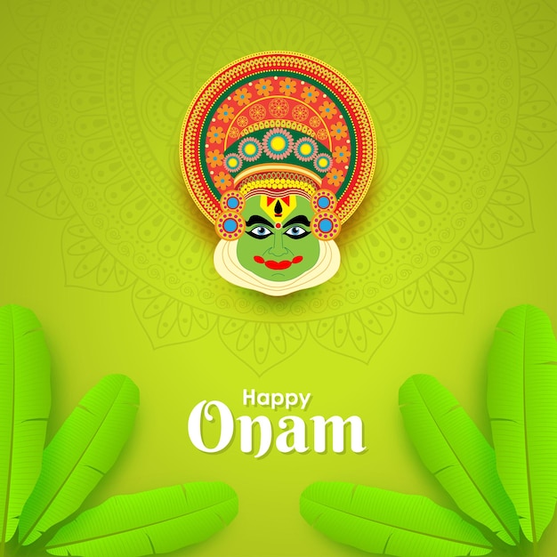 Ilustración vectorial de la plantilla de alimentación de las redes sociales de Happy Onam
