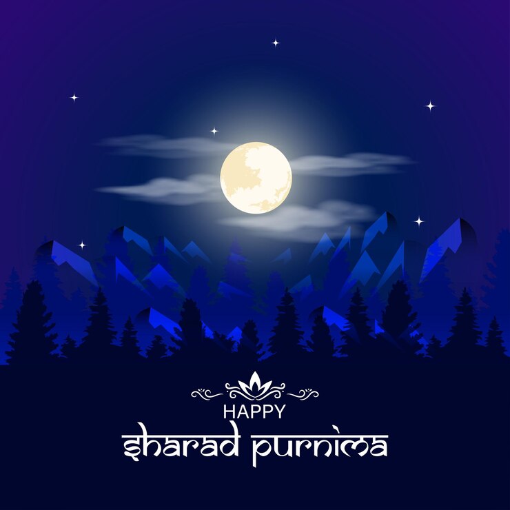 Vector ilustración vectorial de la plantilla de alimentación de redes sociales happy sharad purnima
