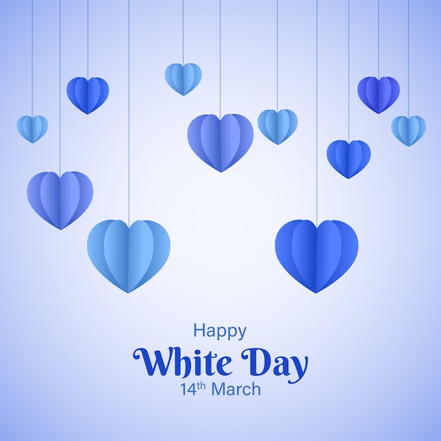 Ilustración vectorial de la plantilla de alimentación de las redes sociales de happy white day