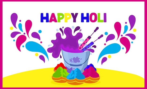 Vector ilustración vectorial de la plantilla de banner de publicación editable de happy holi