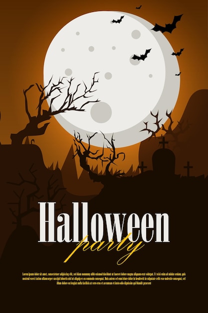 Ilustración vectorial de la plantilla del cartel de la fiesta de Halloween