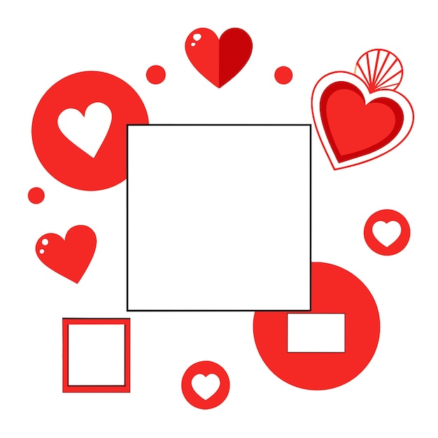 Ilustración vectorial de la plantilla de collage de amor vacío