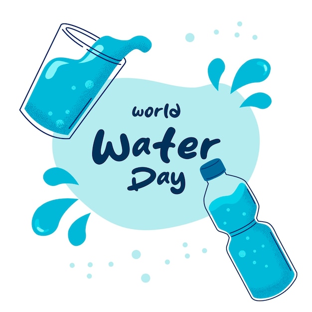 Ilustración vectorial de la plantilla del día mundial del agua.