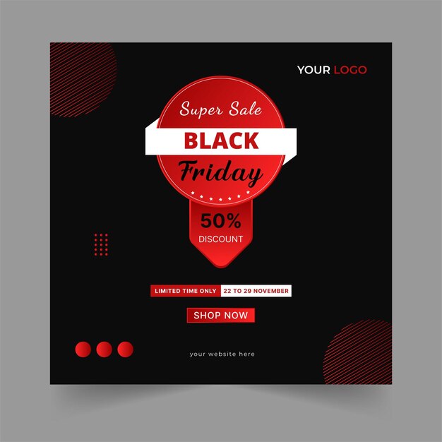 Vector ilustración vectorial de plantilla de diseño de banner de venta del viernes negro editable