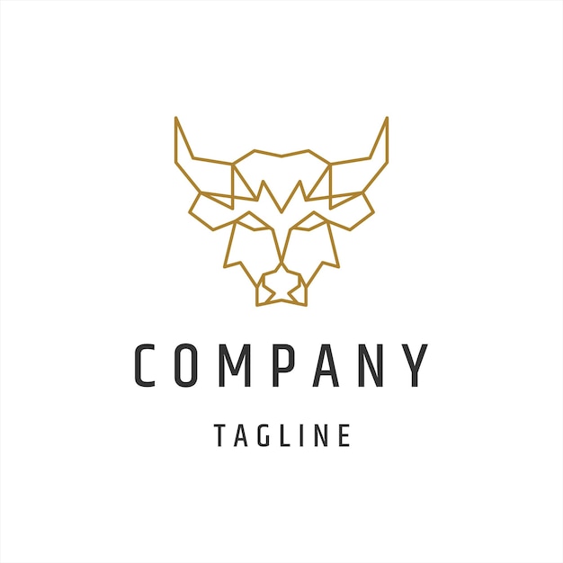 Ilustración vectorial de la plantilla de diseño del concepto del logotipo de Bull