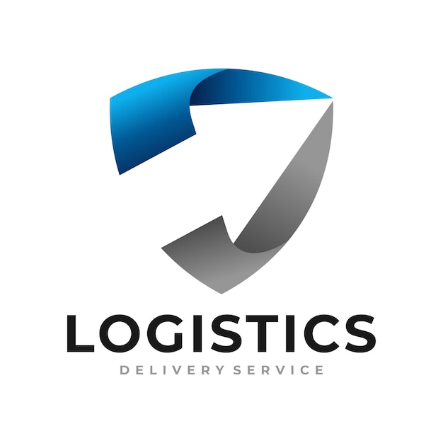 Ilustración vectorial de la plantilla de diseño de flecha logística del logotipo