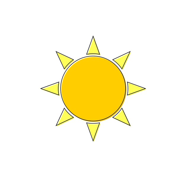 Ilustración vectorial de la plantilla de diseño gráfico del icono del sol