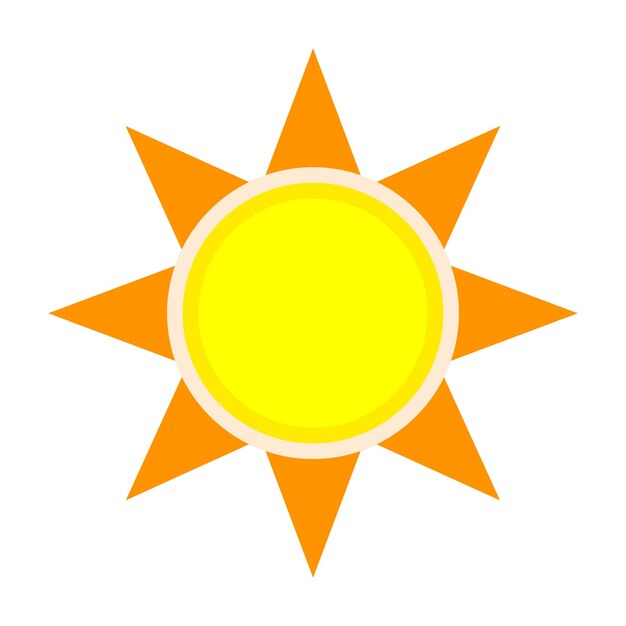 Ilustración vectorial de la plantilla de diseño gráfico del icono del sol