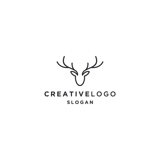 Ilustración vectorial de la plantilla de diseño del icono del ciervo