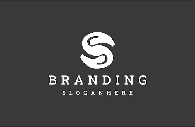 Ilustración vectorial de plantilla de diseño de icono de la letra s abstracto del logotipo en fondo negro