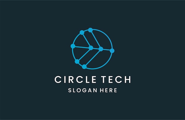 Vector ilustración vectorial de la plantilla de diseño del icono del logotipo de circle tech