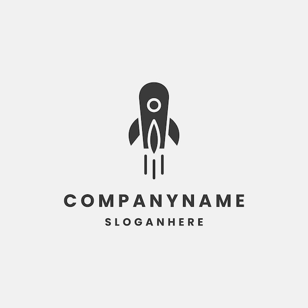 Ilustración vectorial de la plantilla de diseño del icono del logotipo del cohete