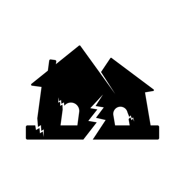 Ilustración vectorial de la plantilla de diseño del icono del logotipo de terremoto