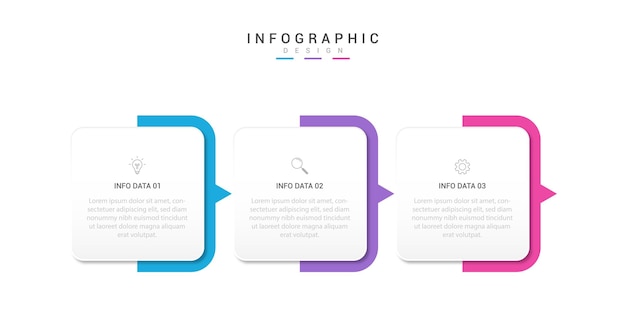 ilustración vectorial Plantilla de diseño infográfico con iconos y 3 opciones o pasos