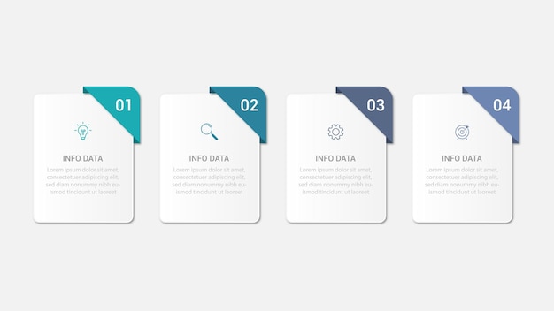 ilustración vectorial Plantilla de diseño infográfico con iconos y 4 opciones o pasos