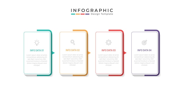 ilustración vectorial Plantilla de diseño infográfico con iconos y 4 opciones o pasos