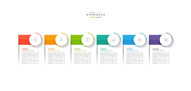 Vector ilustración vectorial plantilla de diseño infográfico con iconos y 6 opciones o pasos