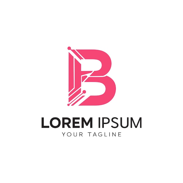 Ilustración vectorial de la plantilla de diseño de la letra B del logotipo