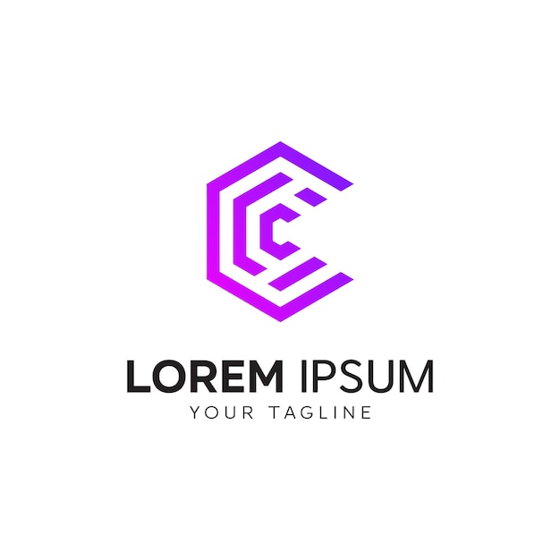 Ilustración vectorial de la plantilla de diseño de la letra C del logotipo