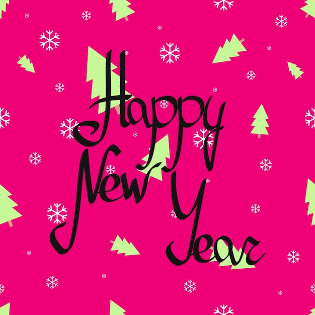 Ilustración vectorial de la plantilla de diseño de letras de Feliz Año Nuevo para carteles de vacaciones