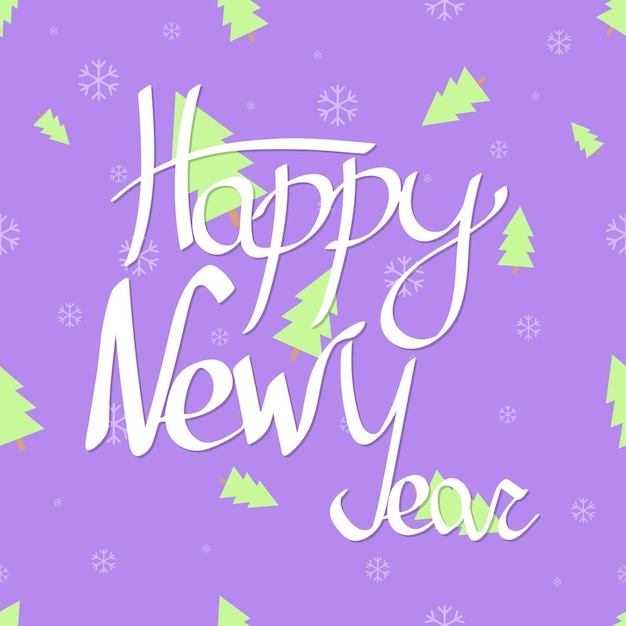 Ilustración vectorial de la plantilla de diseño de letras de Feliz Año Nuevo para carteles de vacaciones