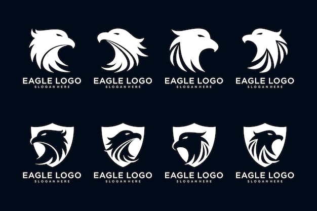 Ilustración vectorial de plantilla de diseño de logotipo de águila con idea creativa