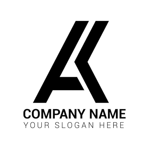 Ilustración vectorial de la plantilla de diseño del logotipo AK