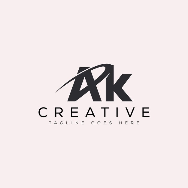 Ilustración vectorial de la plantilla de diseño del logotipo AK