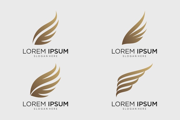 Ilustración vectorial de la plantilla de diseño del logotipo de las alas con idea creativa