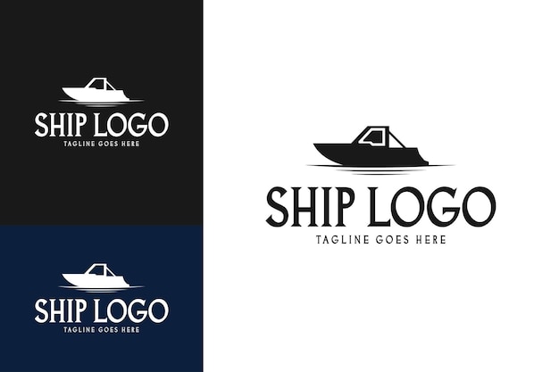Ilustración vectorial de la plantilla de diseño del logotipo del buque