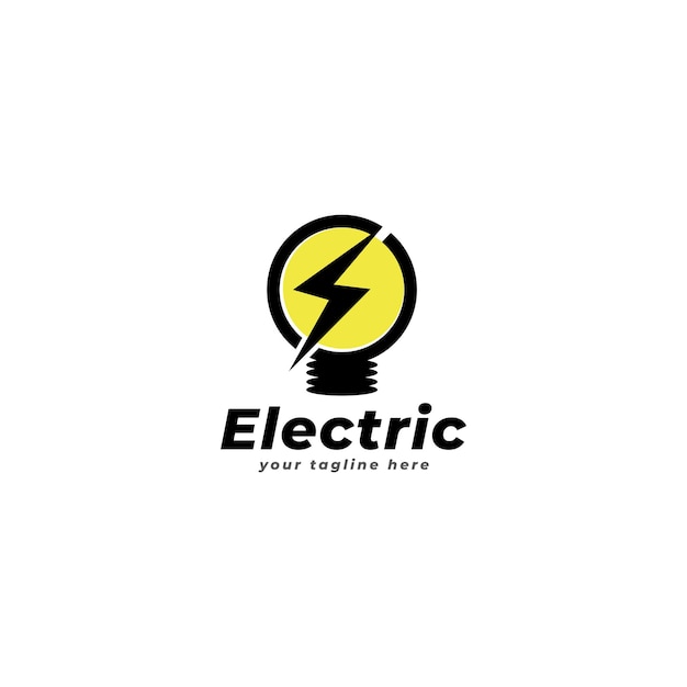 Vector ilustración vectorial de una plantilla de diseño de logotipo eléctrico con idea creativa