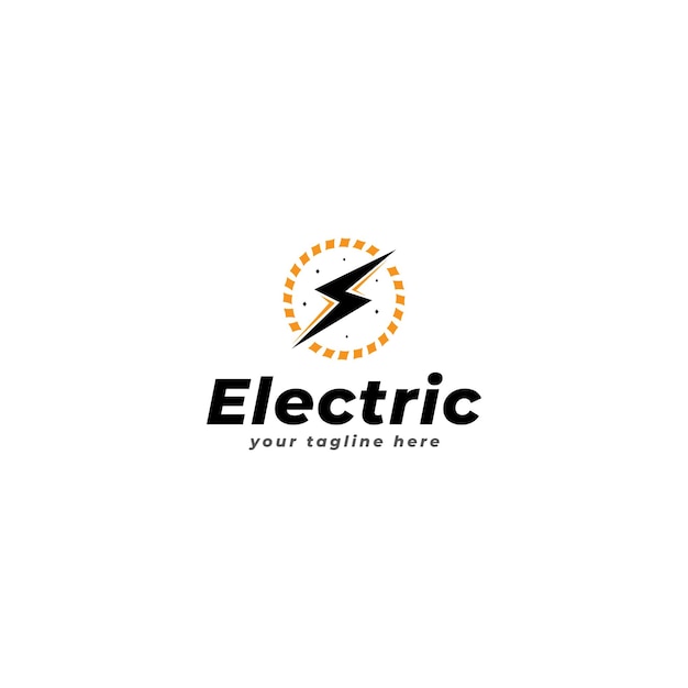 Vector ilustración vectorial de una plantilla de diseño de logotipo eléctrico con idea creativa