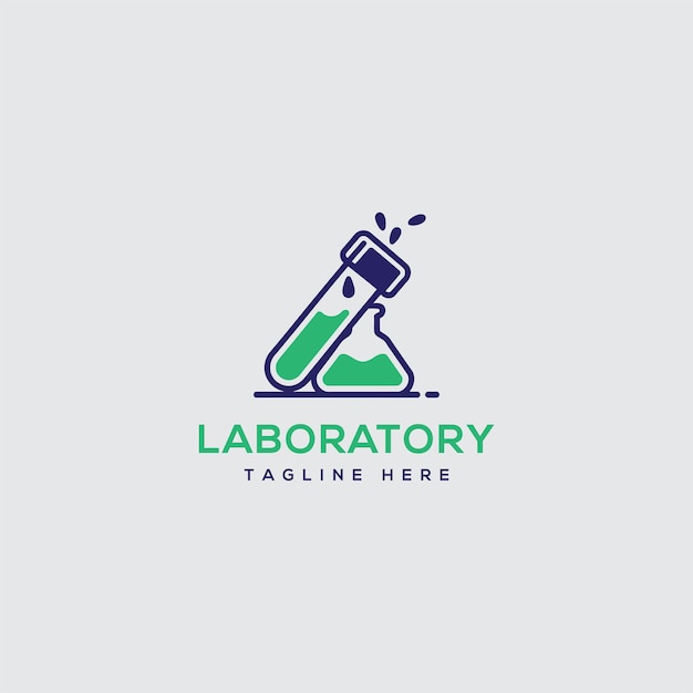 Ilustración vectorial de la plantilla de diseño del logotipo del laboratorio