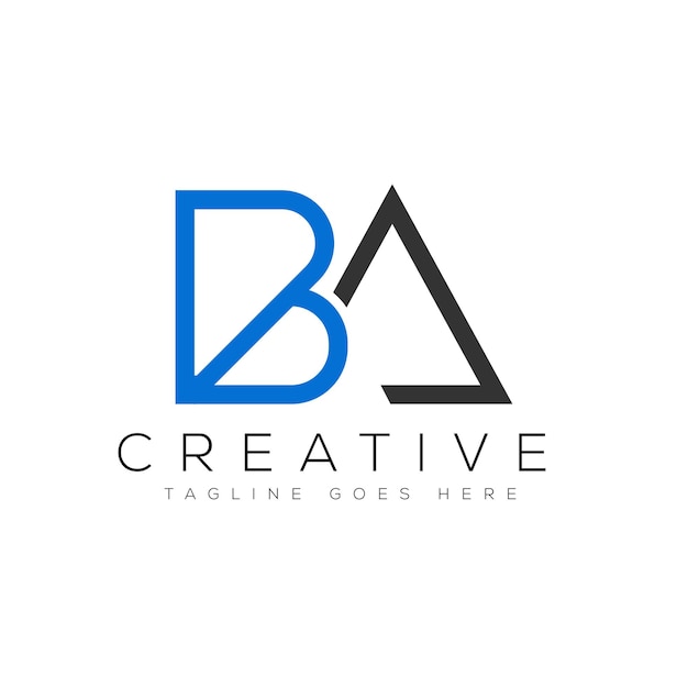 Ilustración vectorial de la plantilla de diseño del logotipo de la letra BA