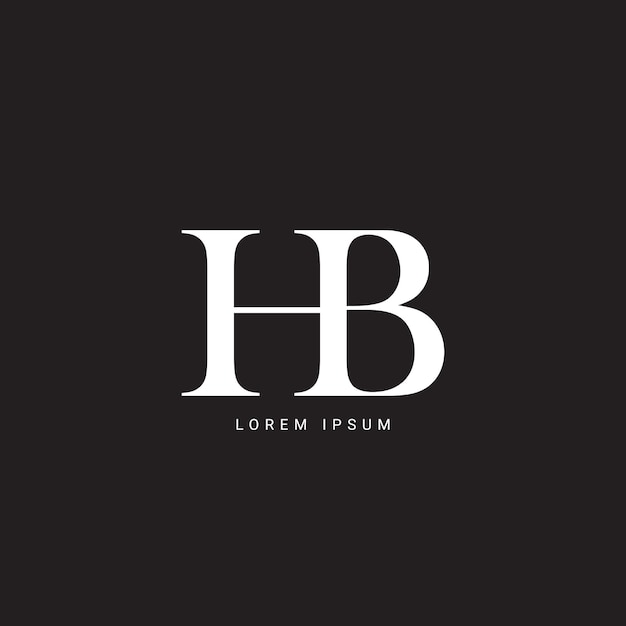 Ilustración vectorial de la plantilla de diseño del logotipo de la letra HB