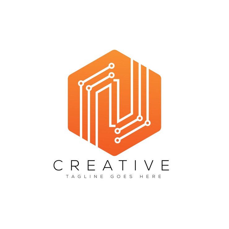 Vector ilustración vectorial de la plantilla de diseño del logotipo de la letra n
