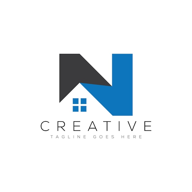 Ilustración vectorial de la plantilla de diseño del logotipo de la letra N