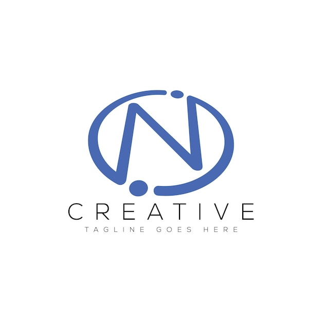 Ilustración vectorial de la plantilla de diseño del logotipo de la letra N