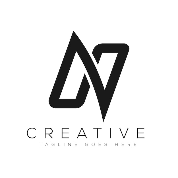 Ilustración vectorial de la plantilla de diseño del logotipo de la letra N